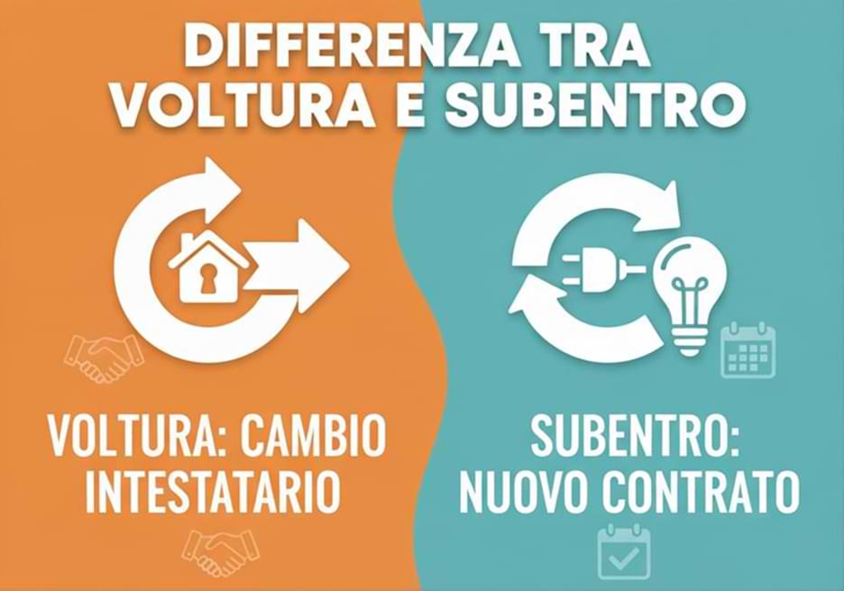 Immagine illustrativa che mostra differenza tra volutra e subentro